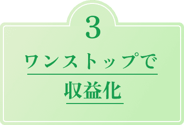 画像：ポイント3　ワンストップで収益化